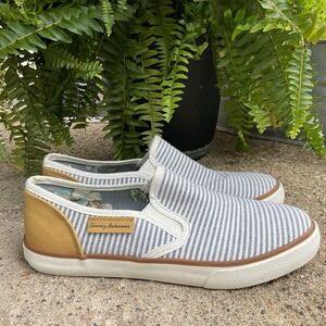 Tommy Bahama Loafers Womens 8 Grey Taupe Slip On Boat Shoes Casual‎